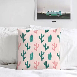 NEW! “Painted Cactus Pattern On Pink” Pillowcase